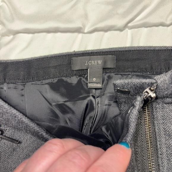 J.Crew soft 100% wool pencil skirt size 0 grey charcoal zipper - Picture 3 of 7